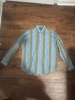Vintage Resilio Sportswear Striped Button Down Shirt Men’s Large 90s
